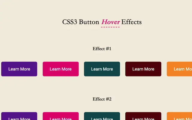 CSS3鼠标Hover按钮动画特效