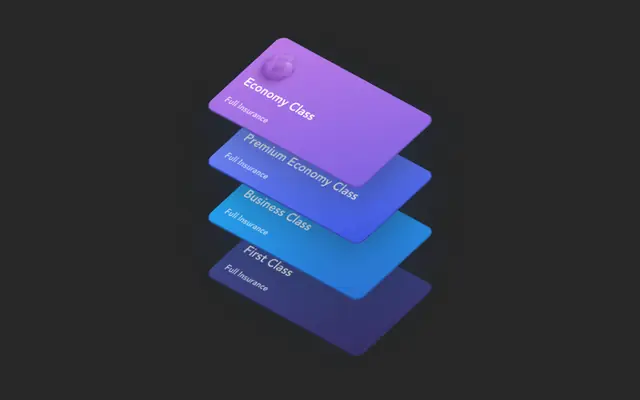 CSS3 3D银行卡片层叠特效