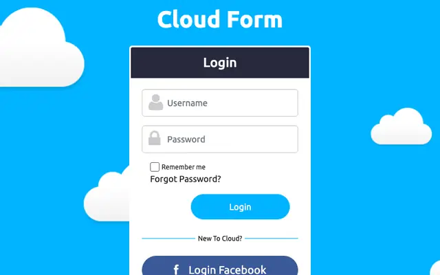 Cloud Login Form