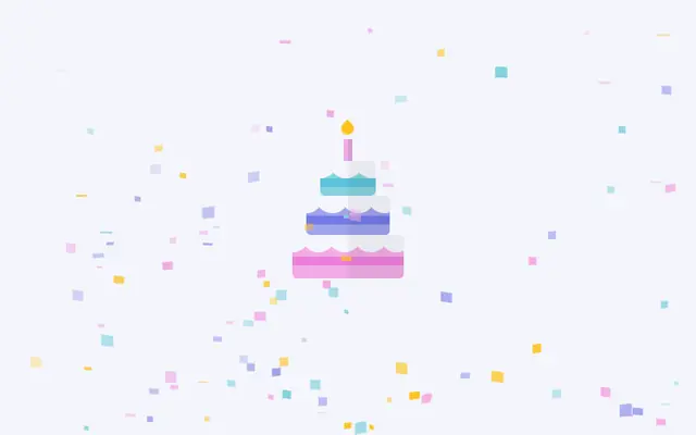 纸屑飘落生日蛋糕CSS3特效