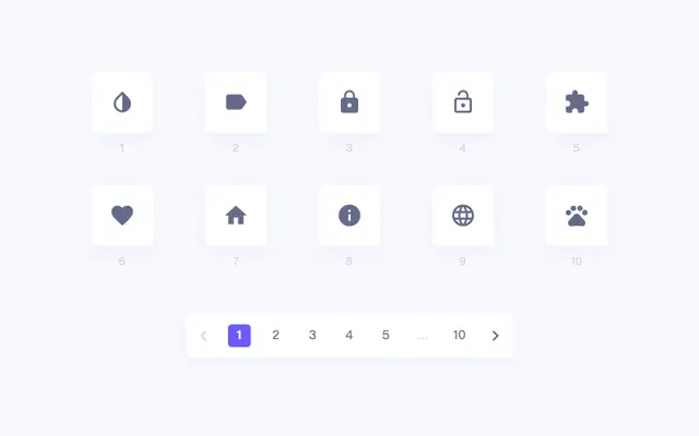 CodePen - 100 icons - Pagination VueJS